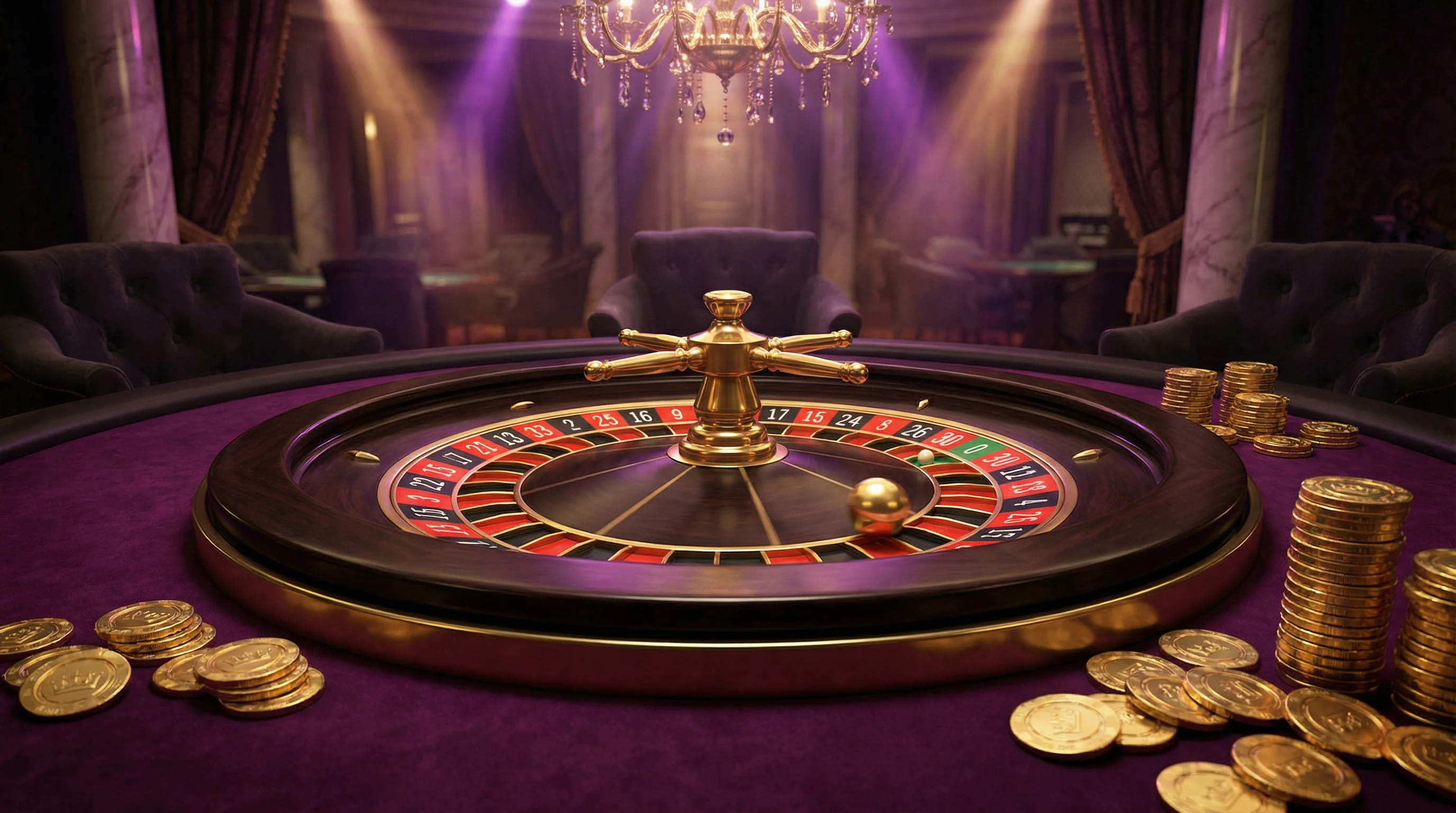 Roleta europeia com bola dourada no bravobet